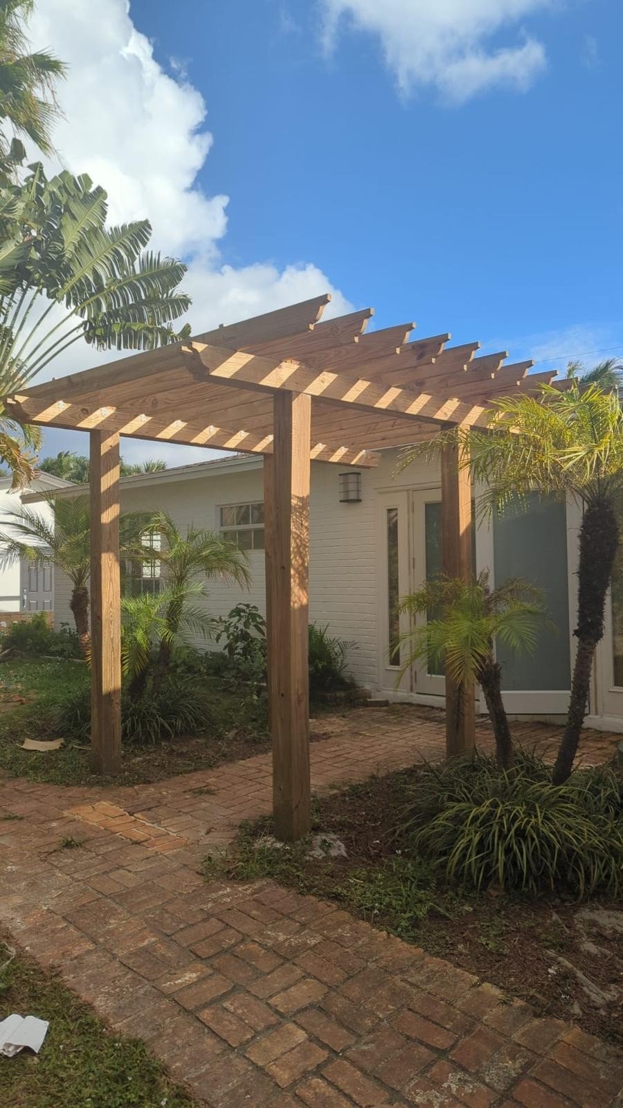 Pergola construction, 102 NE 19th St