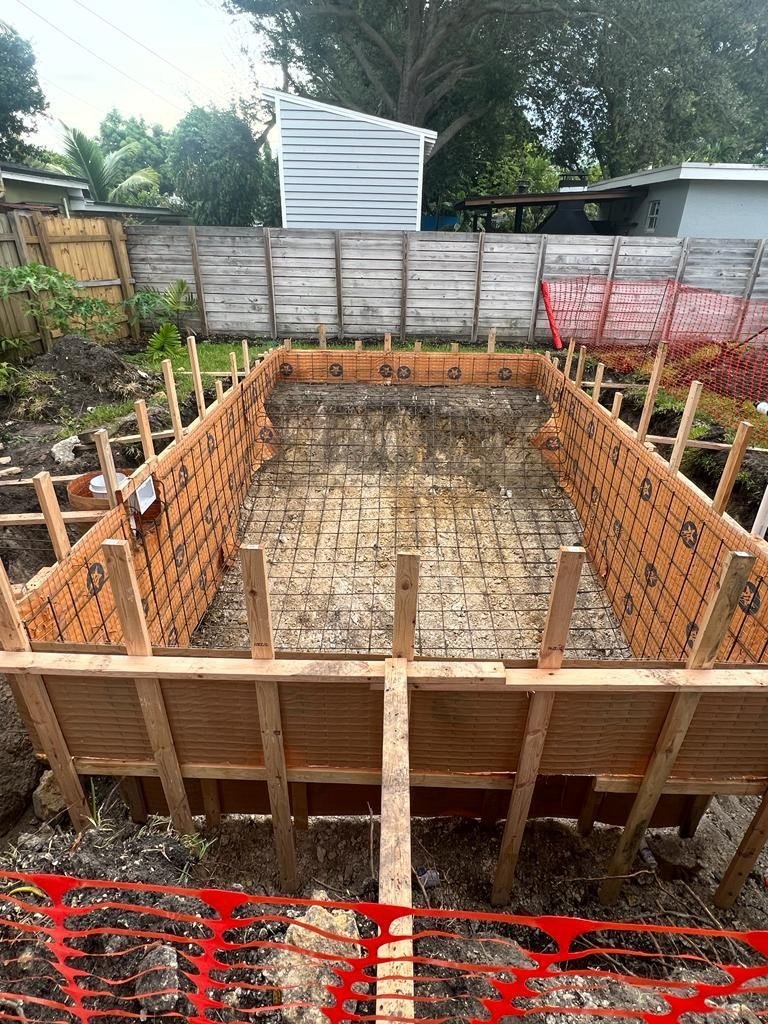 Pool foundation & rebar, 260 NE 46 St