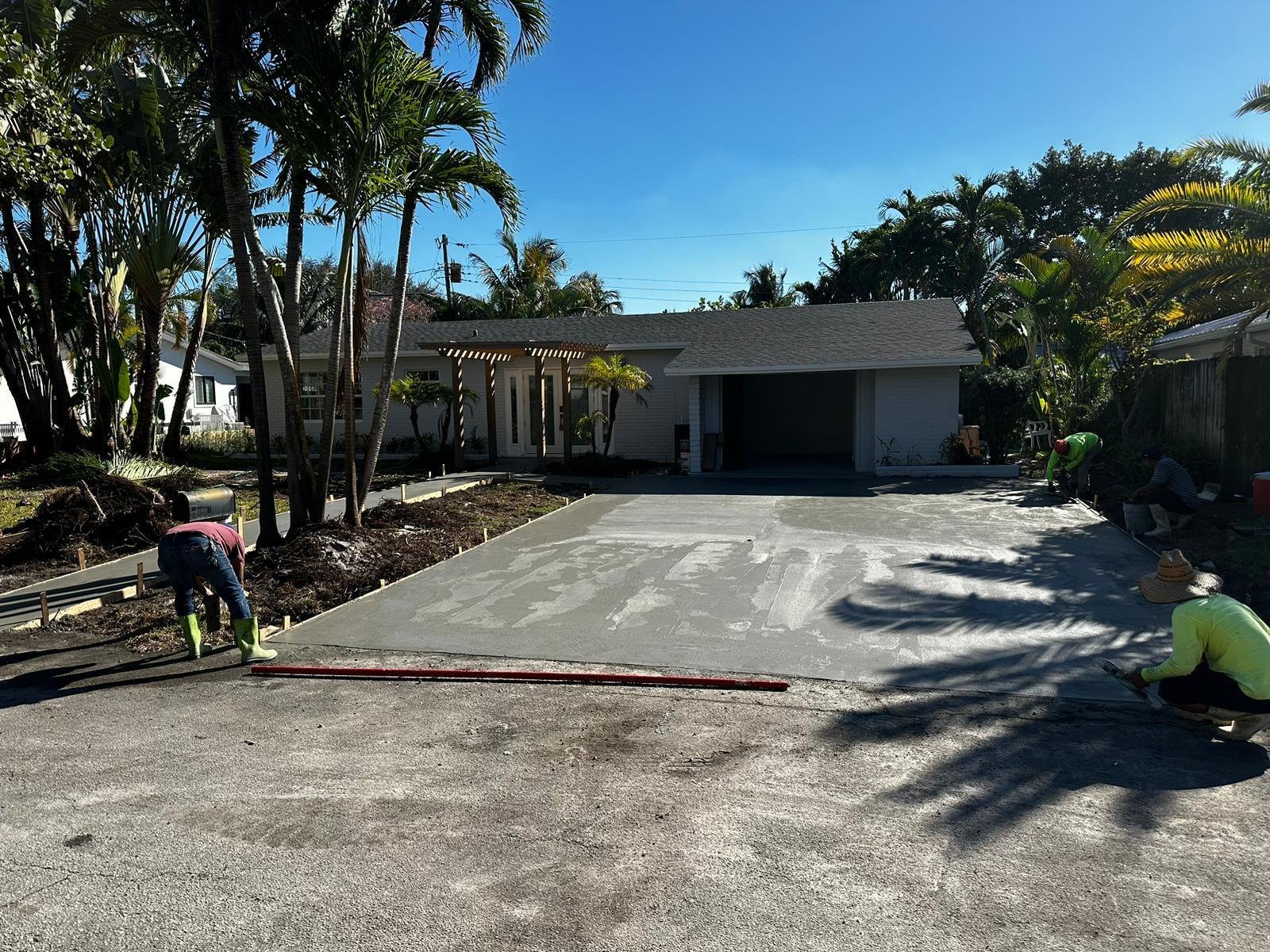 Driveway slab pour, 102 NE 19th St