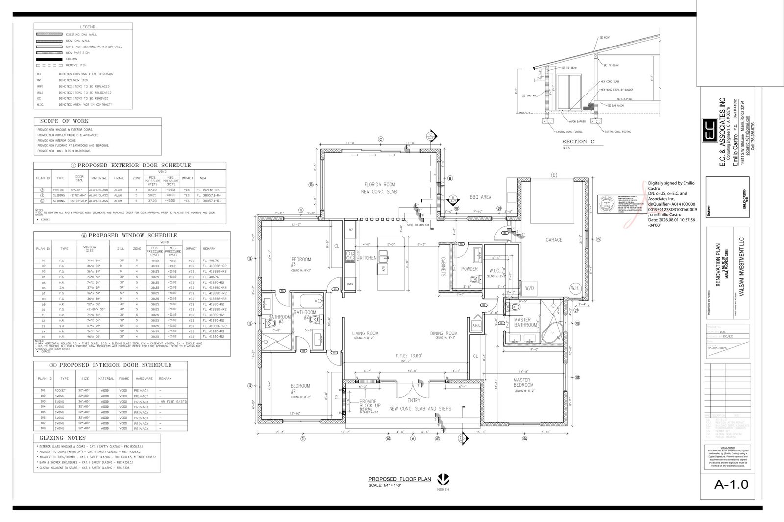 Proposed floor plan of 2 NE 110 St