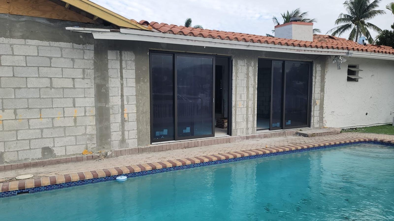 Rear of the original house with the existing pool, 3821 NE 26 Ave