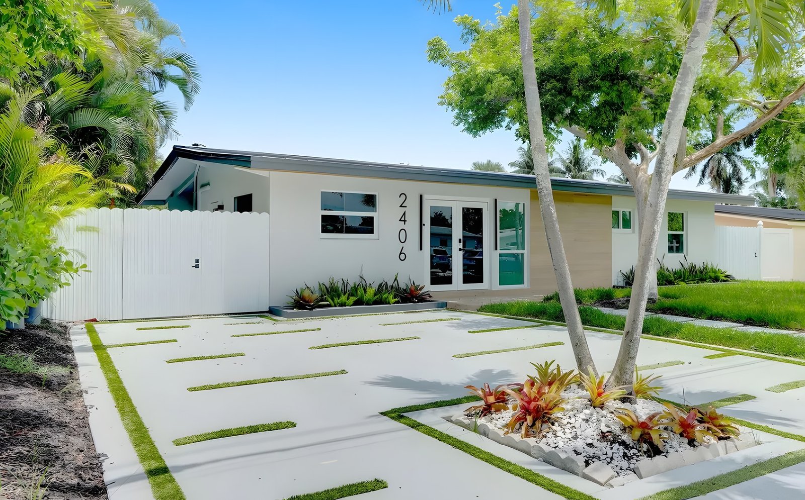 Driveway and side yard